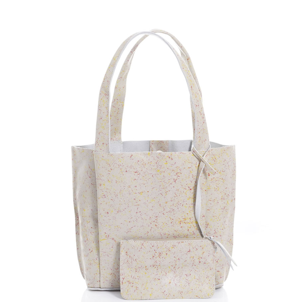 Дамска чанта от естествена кожа модел BRENDA multy beige